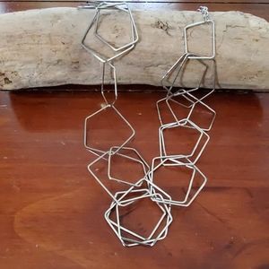 Geometric shape silver necklace